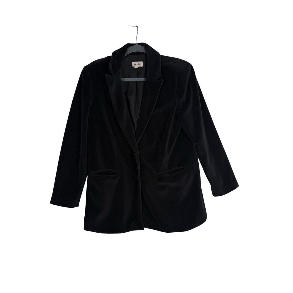 Nordstrom's Open Edit Velvet Blazer Women's Medium Black
